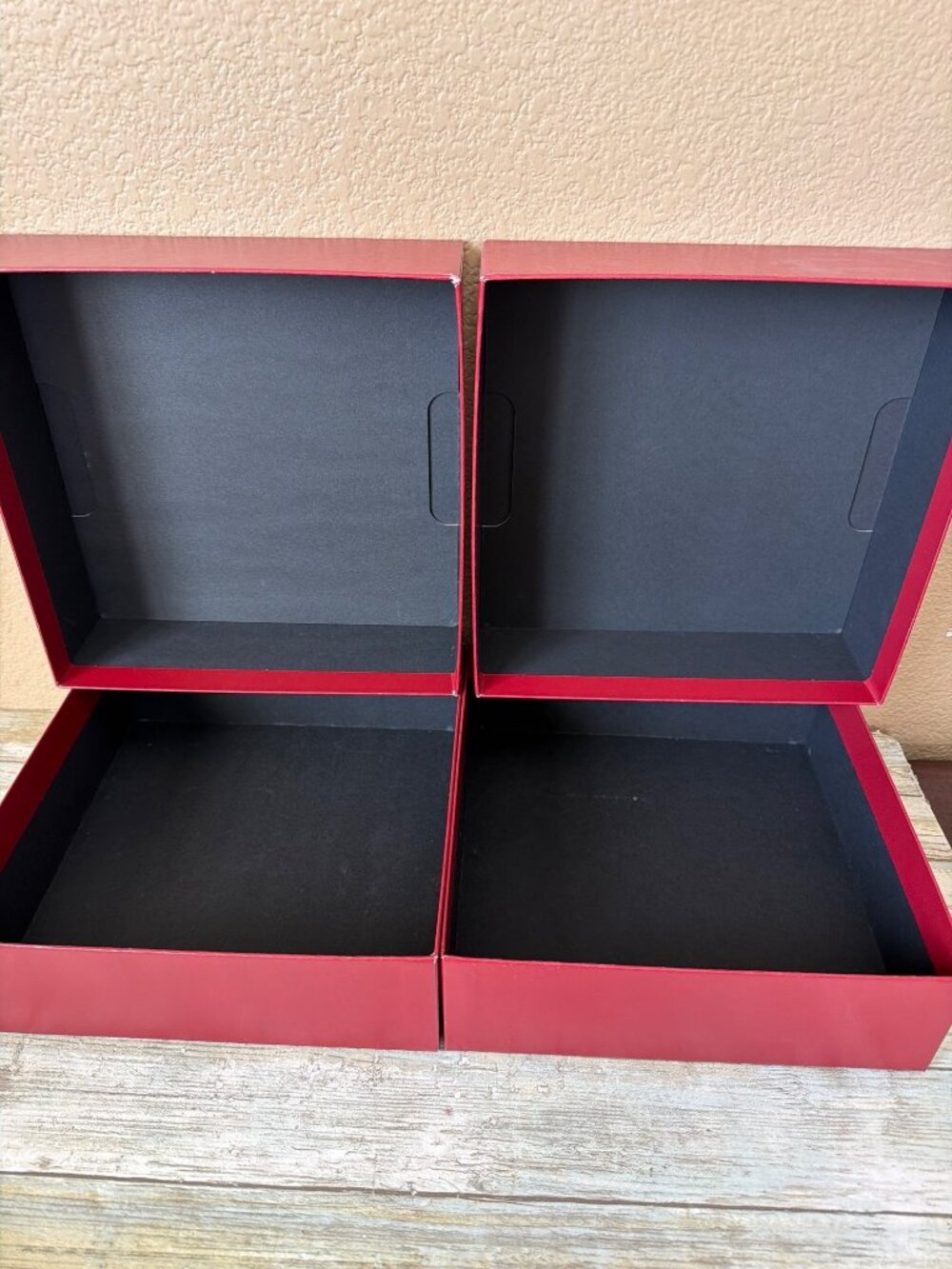 Set of 3 Cartier Red Presentation Jewelry Boxes Gold Logo - Empty - Picture 2 of 16